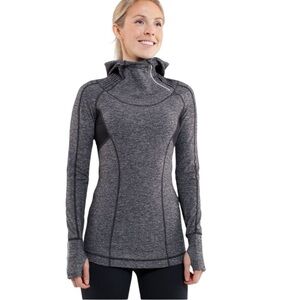 Lululemon Run: Back On Track Pullover Sz 12 Heathered Black